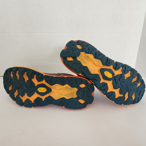 HOKA Speedgoat 5 Women’s Size 8.5B Blue Orange Trail Running Shoes Vibram EUC - Picture 7 of 13